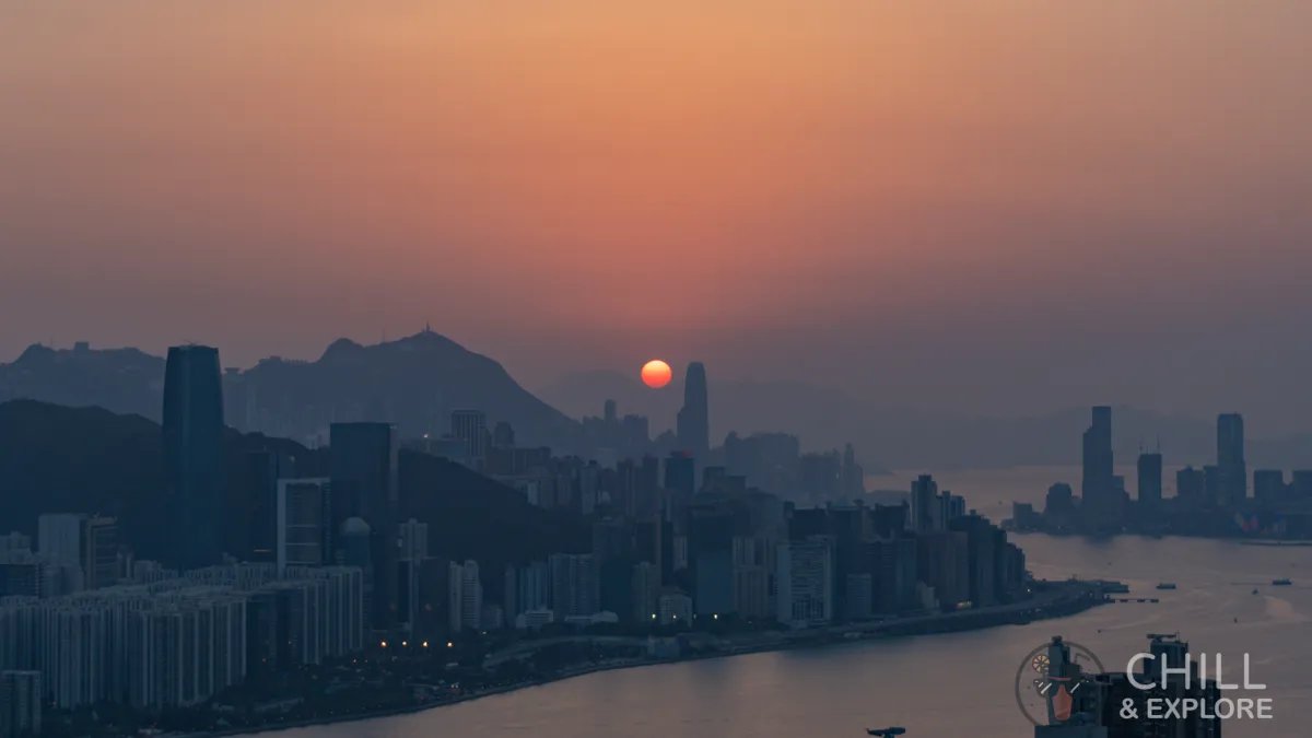 Devil's peak hike Hong Kong - sunset