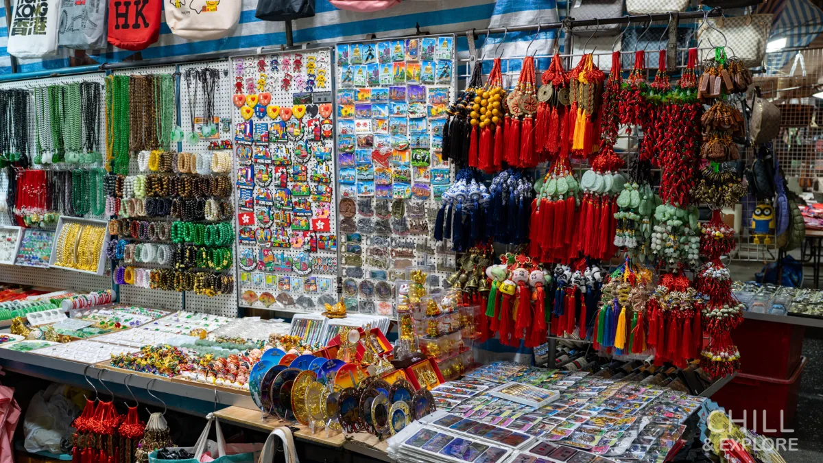 accessories and souvenirs at ladies market
