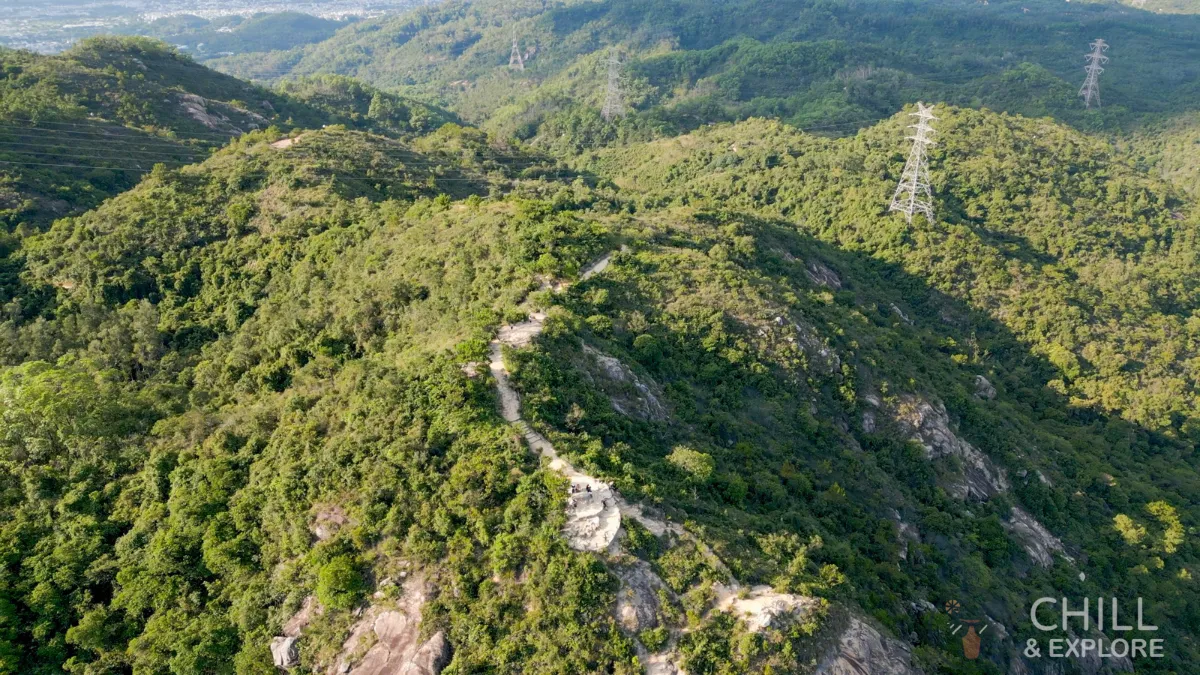 Tai Lam Chung Reservoir Thousand Island Hike drone shot