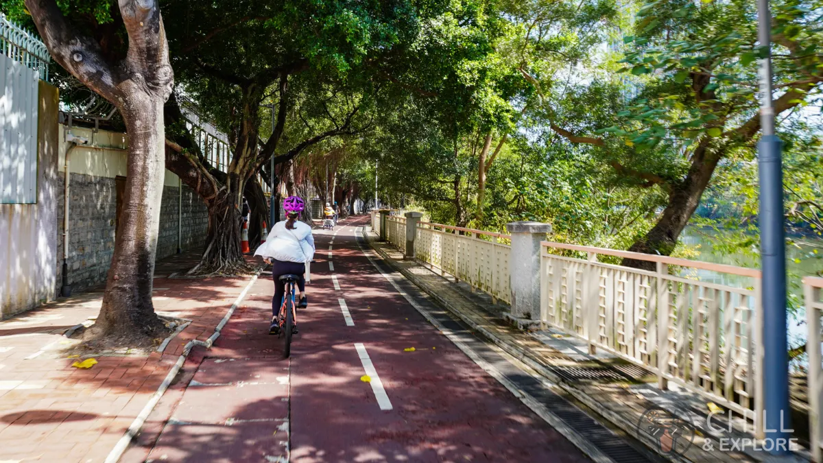 Start of the cycling path at Tai Po