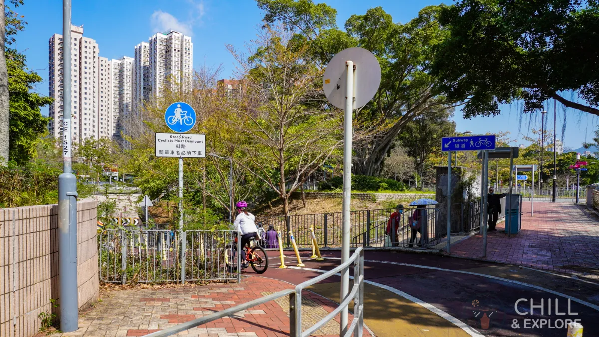 Cycle path from Tai Po to Tai Po Waterfront Park