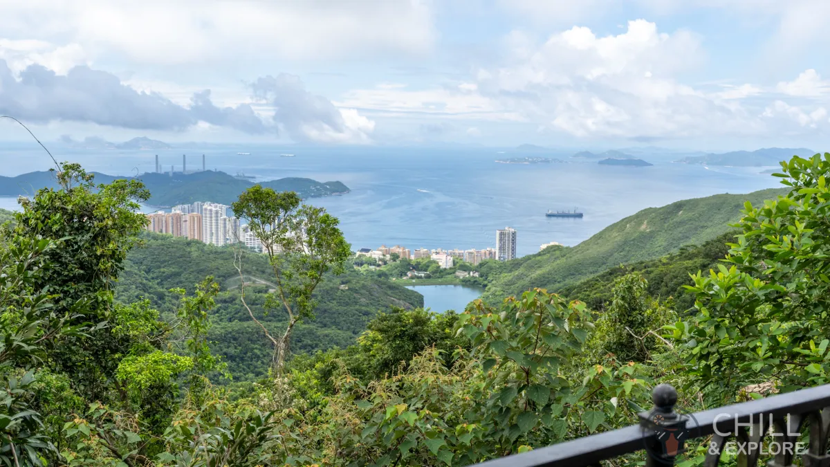 view of pok fu lam reservoir from the peak