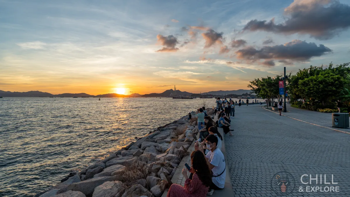 West Kowloon Cultural District sunset view