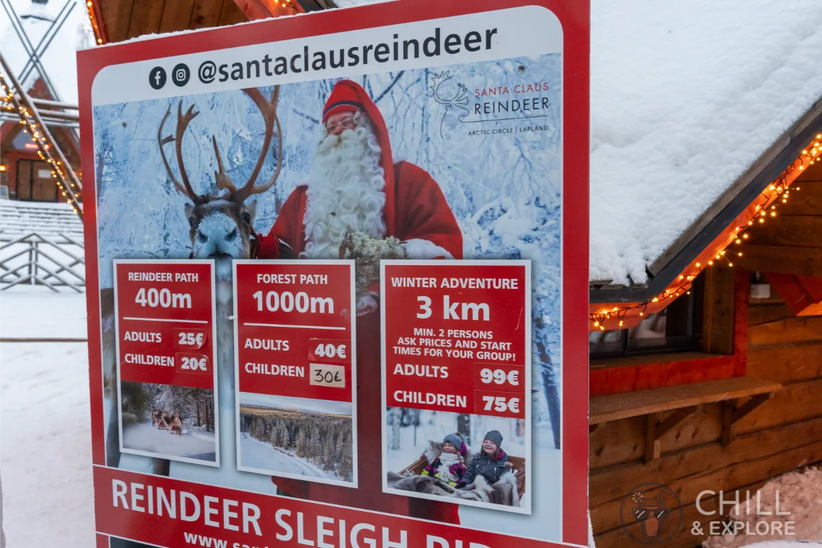 Reindeer ride pricing