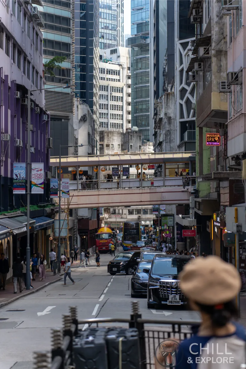 Mid-levels escalator viewed from Lyndhurst Street